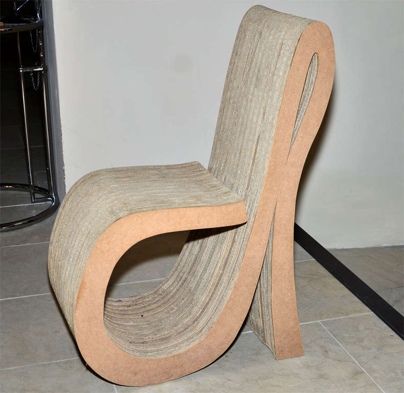 Cardboard Side Chair By Yvon Farruseng In Good Condition For Sale In Isle sur la Sorgue, Provence