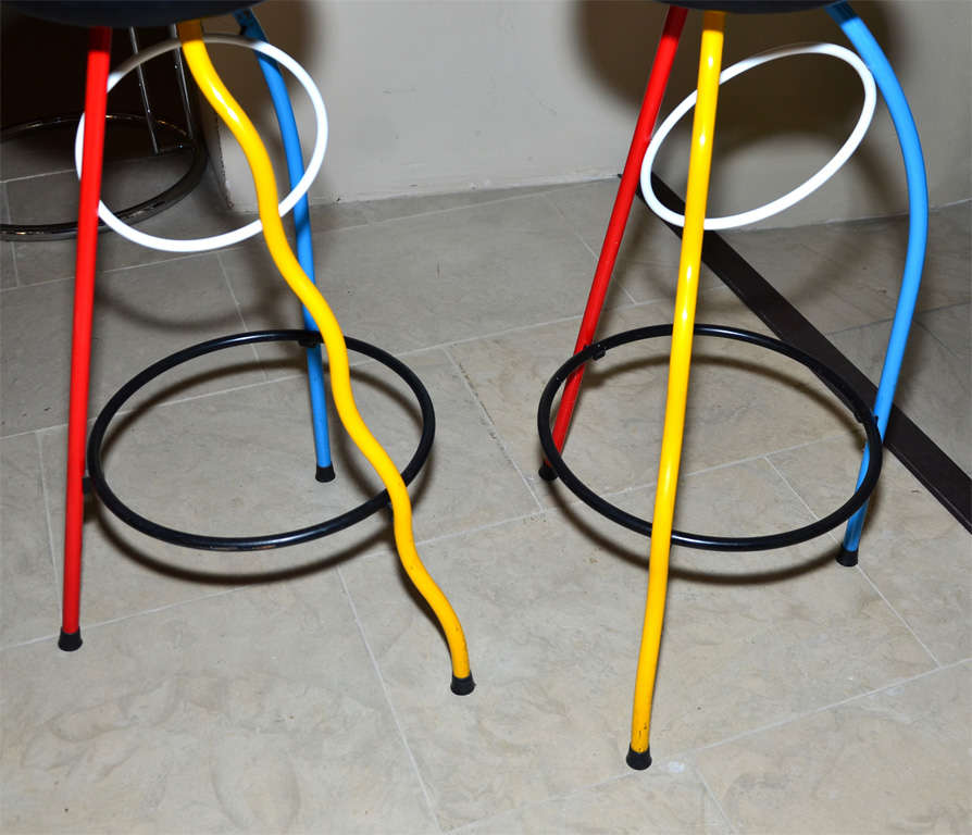 Spanish pair of 'Duplex' bar stool, For Sale