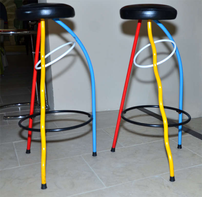 pair of 'Duplex' bar stool, In Good Condition For Sale In Isle sur la Sorgue, Provence