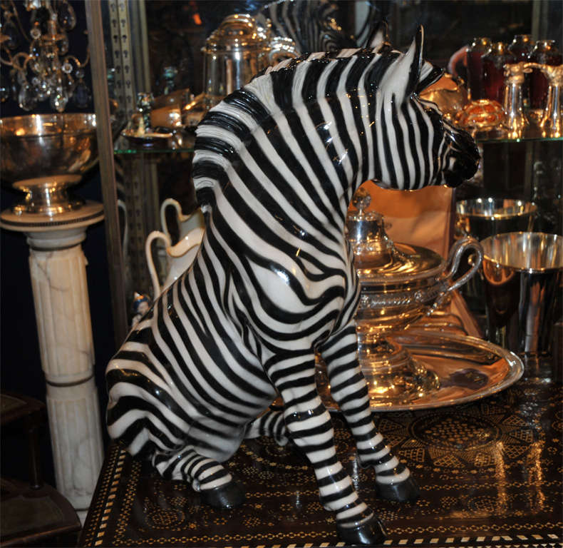 1940-1950 Ceramic Zebra For Sale 1