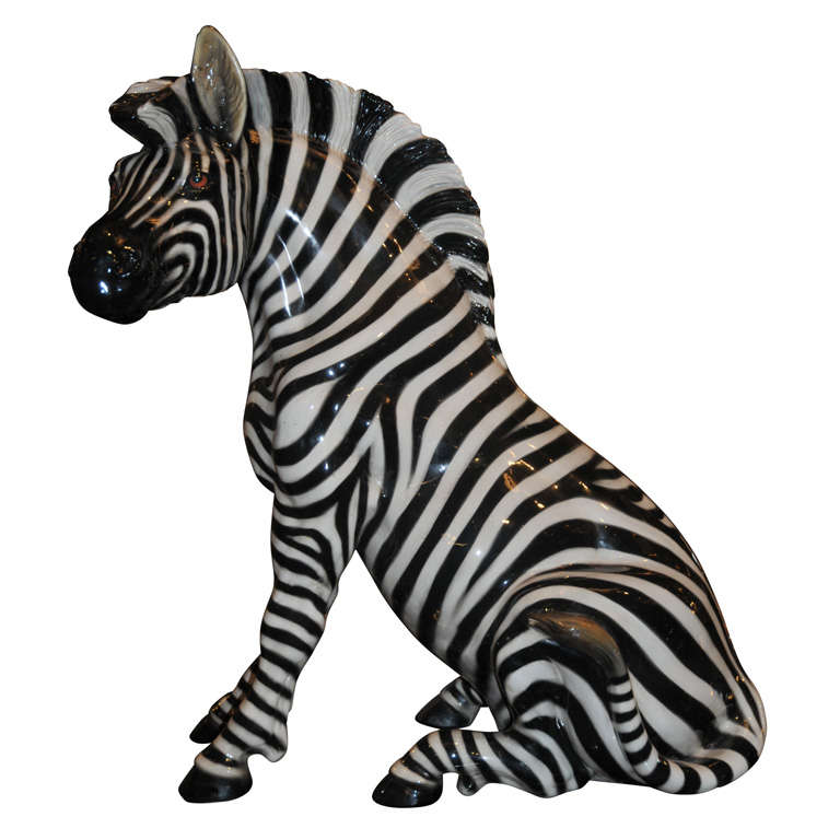 1940-1950 Ceramic Zebra For Sale