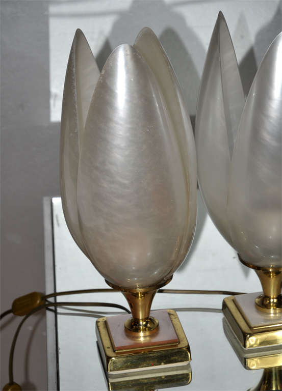 Late 20th Century Two 1970s Tulip-Shaped Lamps For Sale