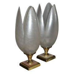Two 1970s Tulip-Shaped Lamps