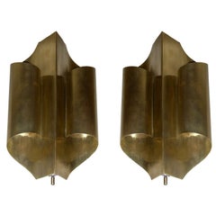 Due lampade a muro degli anni '70 nello stile di Maison Charles