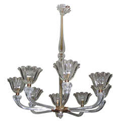 Large 1930-1940 Murano Glass Chandelier by Barovier