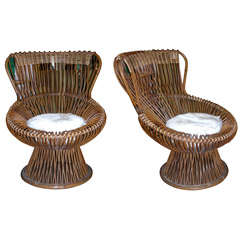 Two 1950s Italian "Margherita" Easy Chairs by Franco Albini
