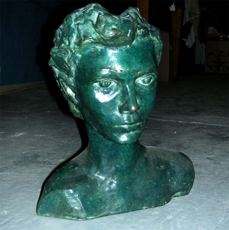 Mid-20th Century 1930s Bronze Bust by Abastonia Eberle For Sale