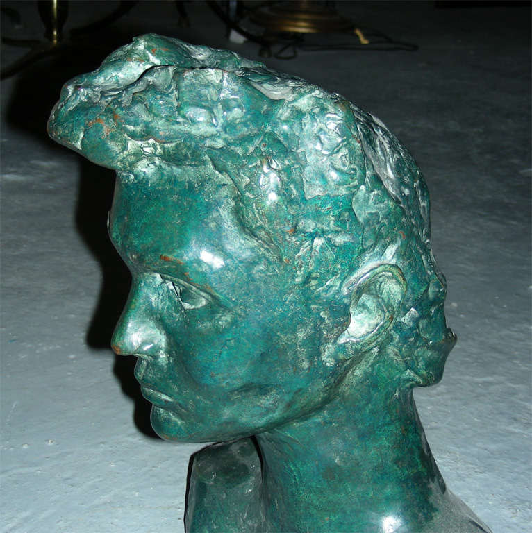 1930s Bronze Bust by Abastonia Eberle For Sale 3