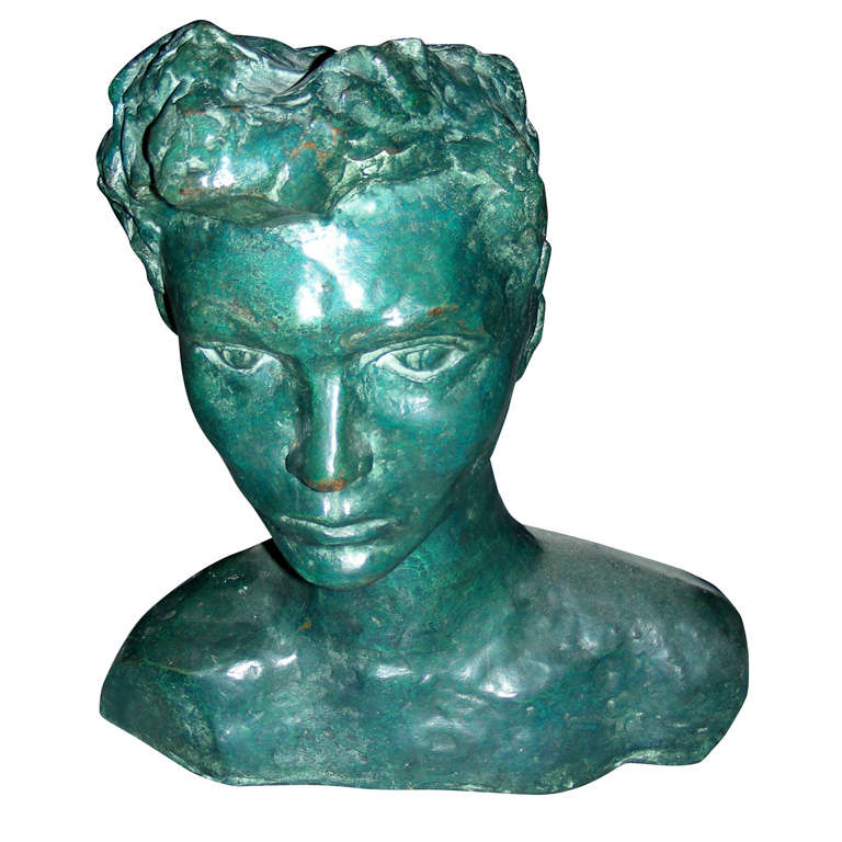 1930s Bronze Bust by Abastonia Eberle For Sale