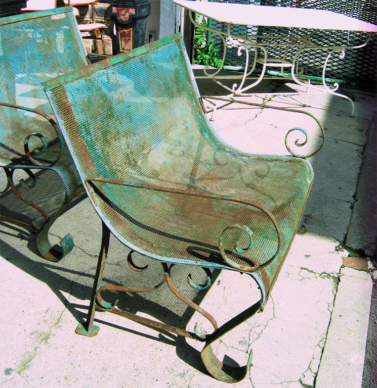 Two 1950s Iron Benches 1