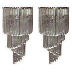 Pair of sconces in murano glass.