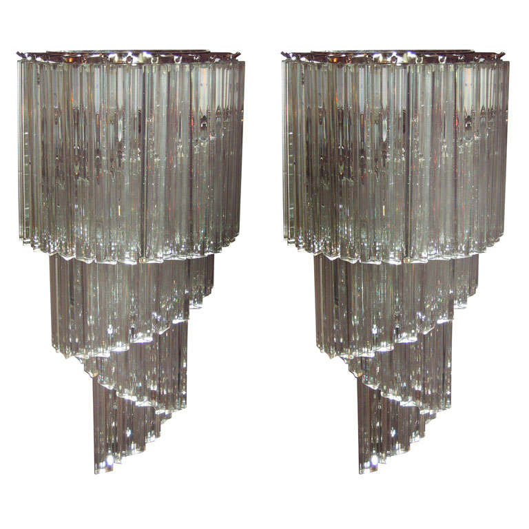 Pair of sconces in murano glass.