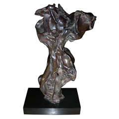 '80s Bronze Sculpture of the Series "Papier Froissé" by Ackerman 9