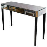 Desk , console , Vanity in mirror .