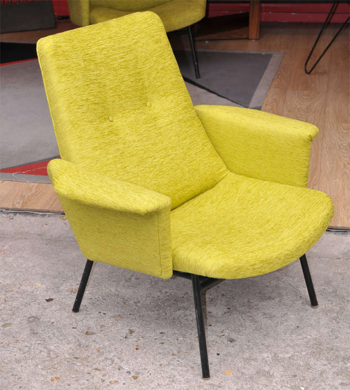 French Two 1950s Armchairs by Pierre Guariche For Sale