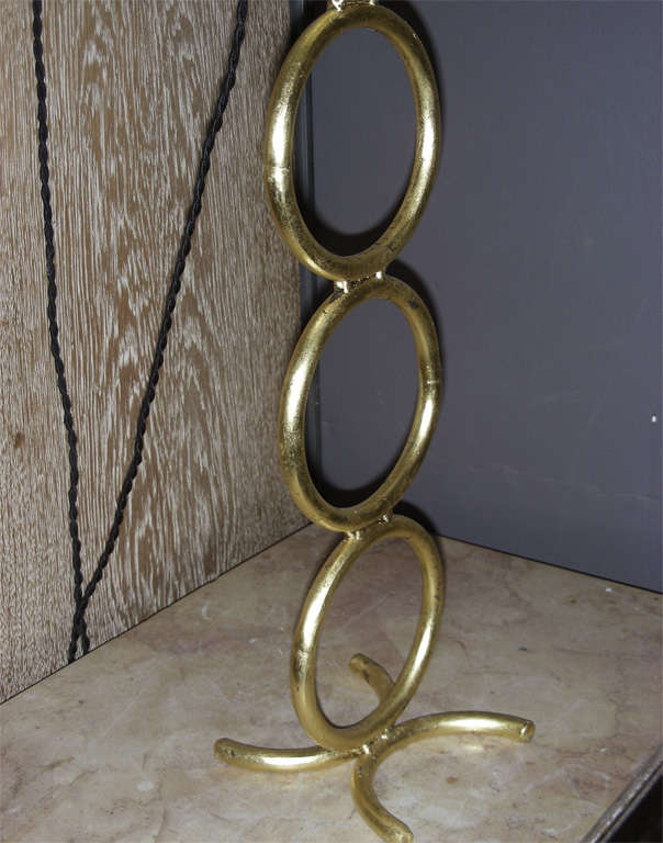 Late 20th Century Two 1970s Lamps in Gilt Wrought Iron For Sale