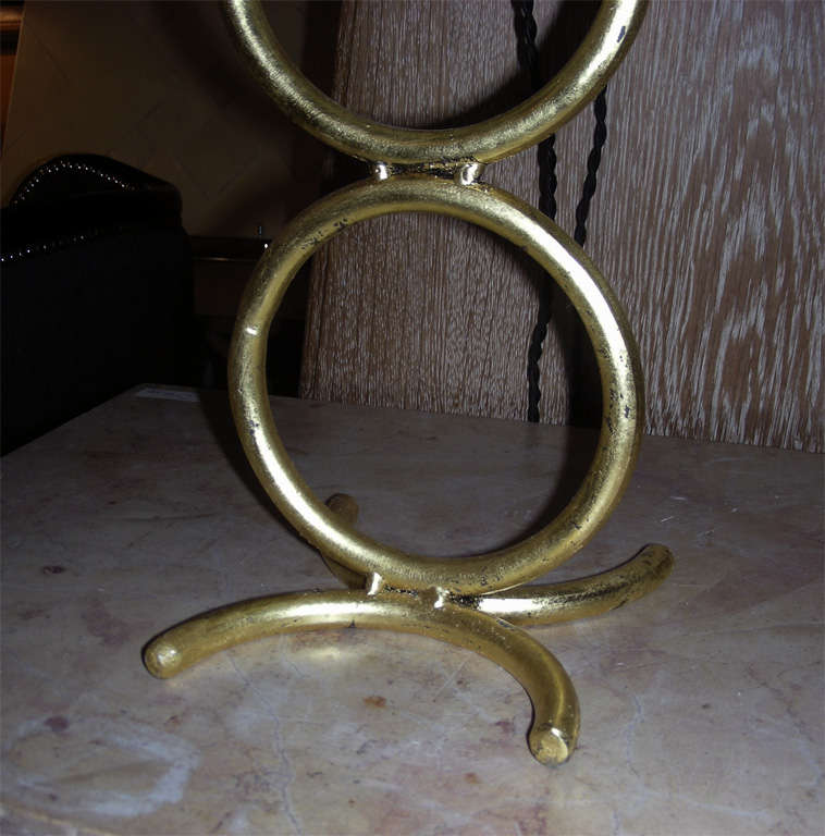 Two 1970s Lamps in Gilt Wrought Iron For Sale 4