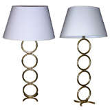Two 1970s Lamps in Gilt Wrought Iron