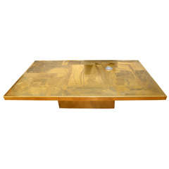 Rectangular Gilt Coffee Table By Armand Jonckers