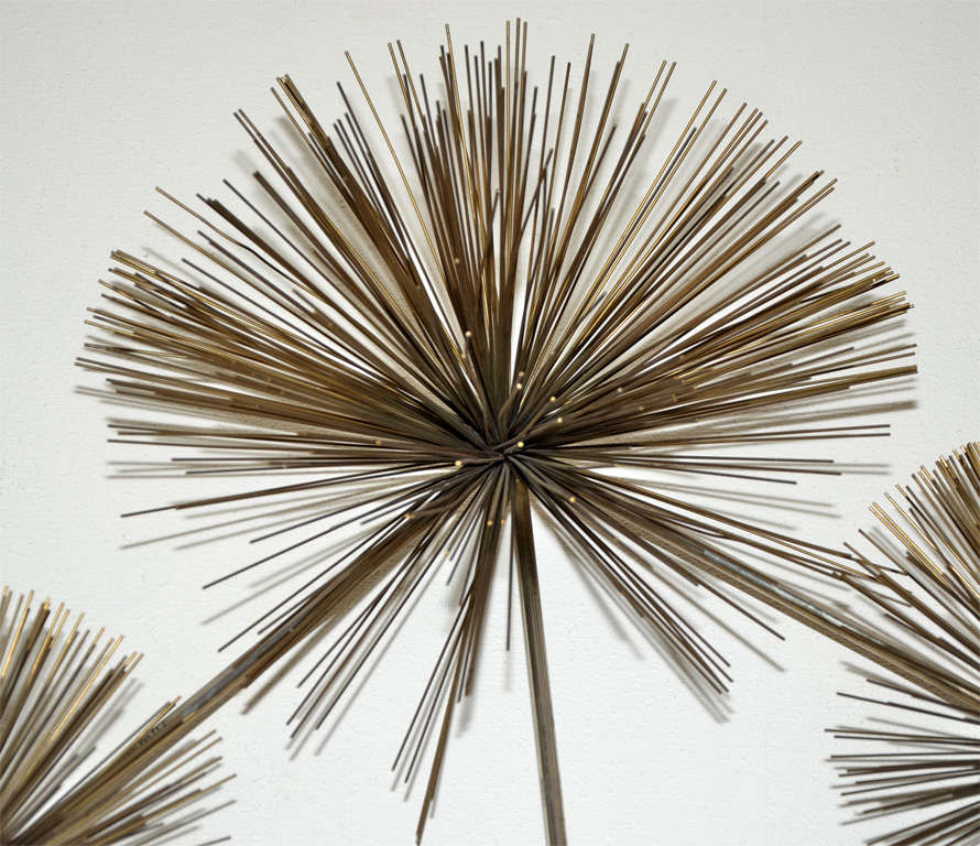 Brass Wall Sculpture Called Pom Pom by Curtis Jere