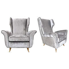 Very chic 1950's   armchairs in the style of Gio Ponti