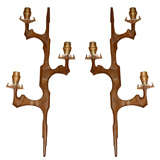 Two 1960s Bronze Sconces Attributed to Felix Agostini