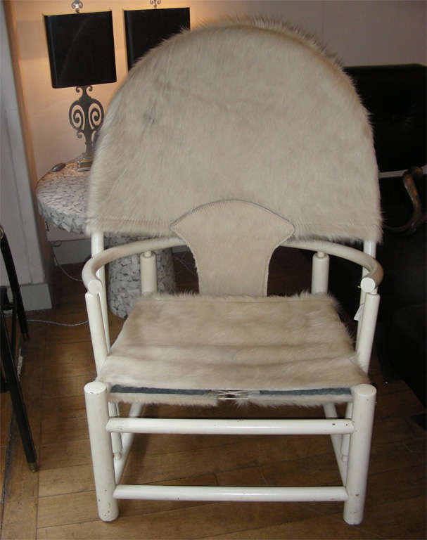 Famous armchair "hoop" design, wood structure covered with horsehair by Werther Toffolini and Piero Palange