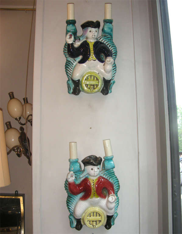 Exceptional, 1940s Series of Six Sconces by Georges Jouve In Good Condition In Paris, FR