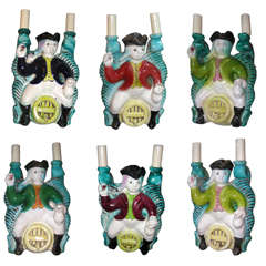 Exceptional 1940s Series of Six Sconces by Georges Jouve 1