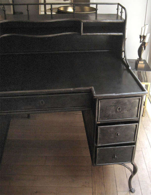 19th Century Handsome 1830s Polished Metal Desk For Sale