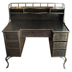 Handsome 1830s Polished Metal Desk