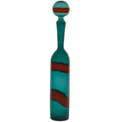 VENINI - Design. Fulvio Bianconi - Bottle "A fasce" Circa 1955