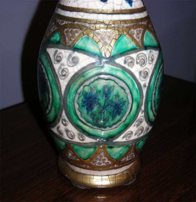 Art Deco André Metthey Earthenware Vase Circa 1910