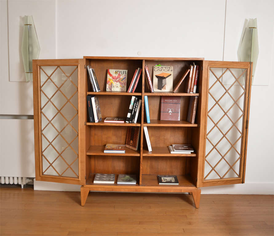 Glass Bookcase by Jean Royere, 1948 For Sale