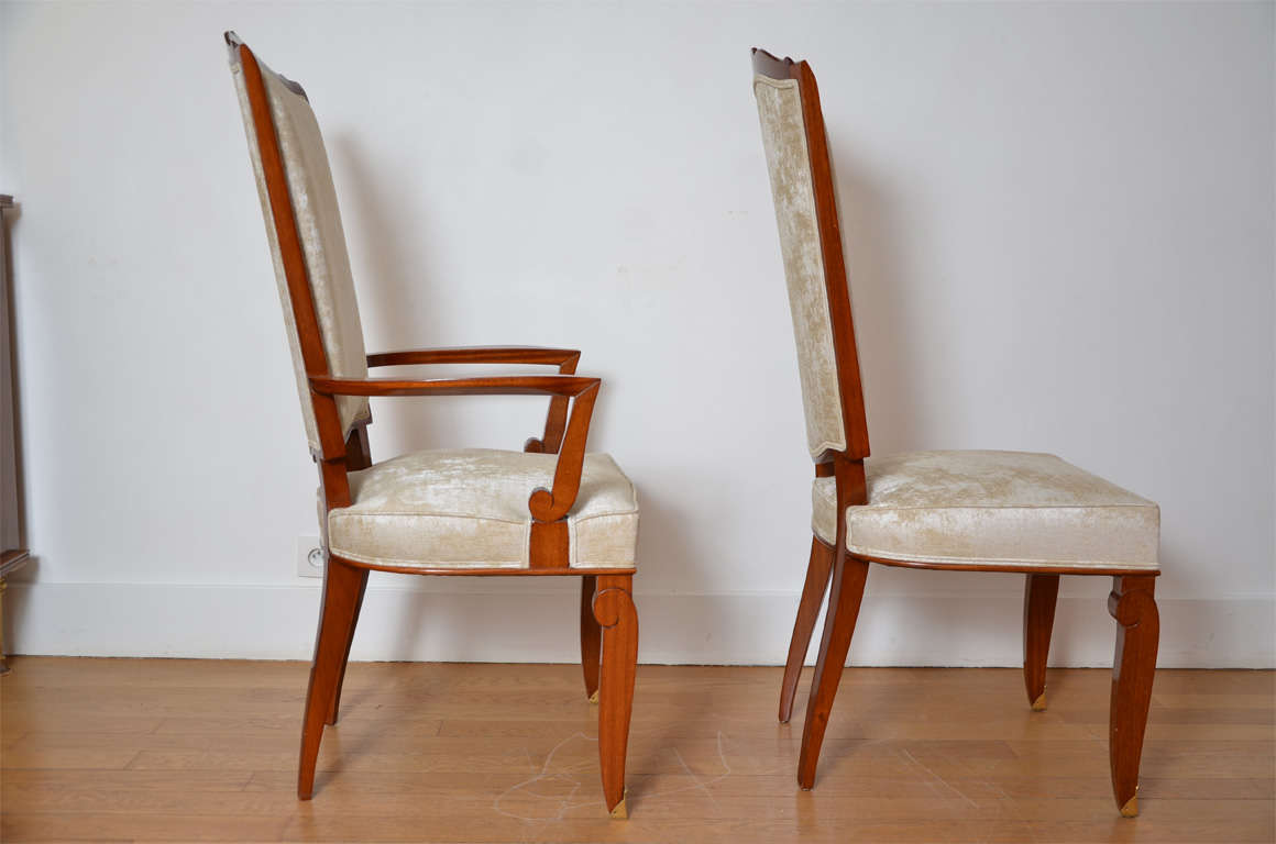 Set of Ten Mahogany Sits by Jules Leleu In Good Condition For Sale In Paris, FR