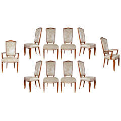 Set of Ten Mahogany Sits by Jules Leleu 11