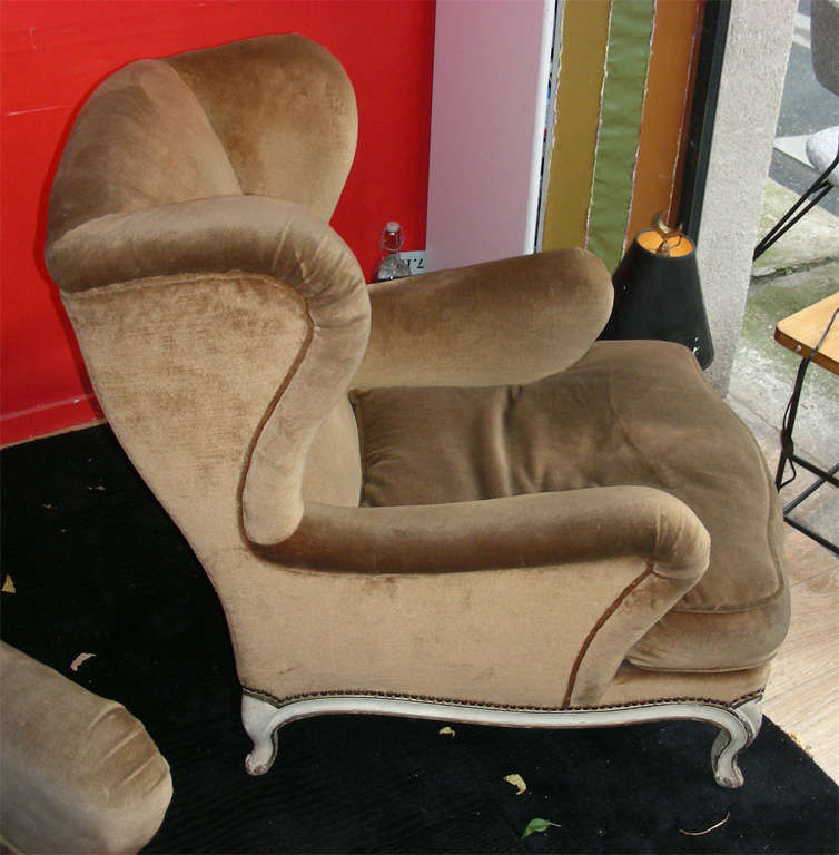 Mid-20th Century Two 1940s Louis XV Style Armchairs by Jansen For Sale