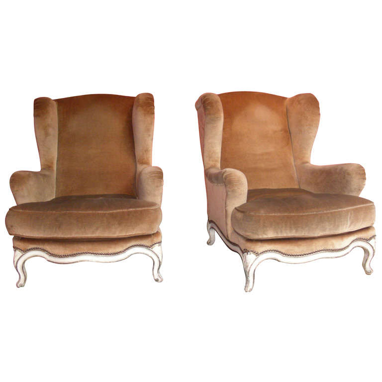 Two 1940s Louis XV Style Armchairs by Jansen For Sale