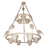 Vintage 1990s Chandelier in Metal and Plaster by Jacques Andrieux