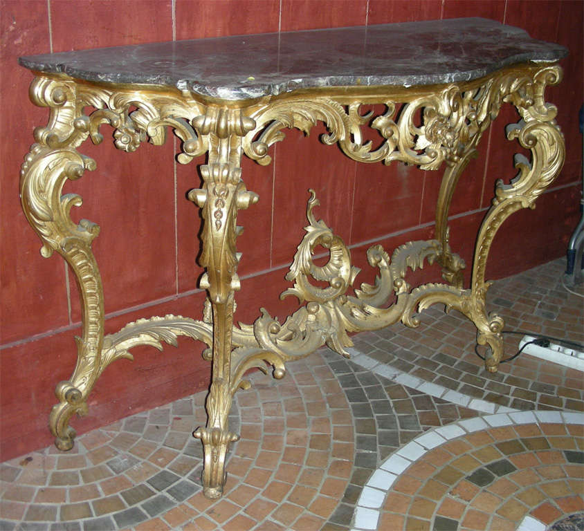 Italian  Venetian Baroque Style Console Table For Sale