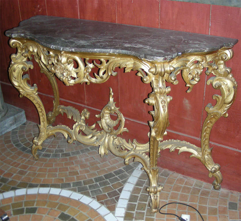 Wood  Venetian Baroque Style Console Table For Sale