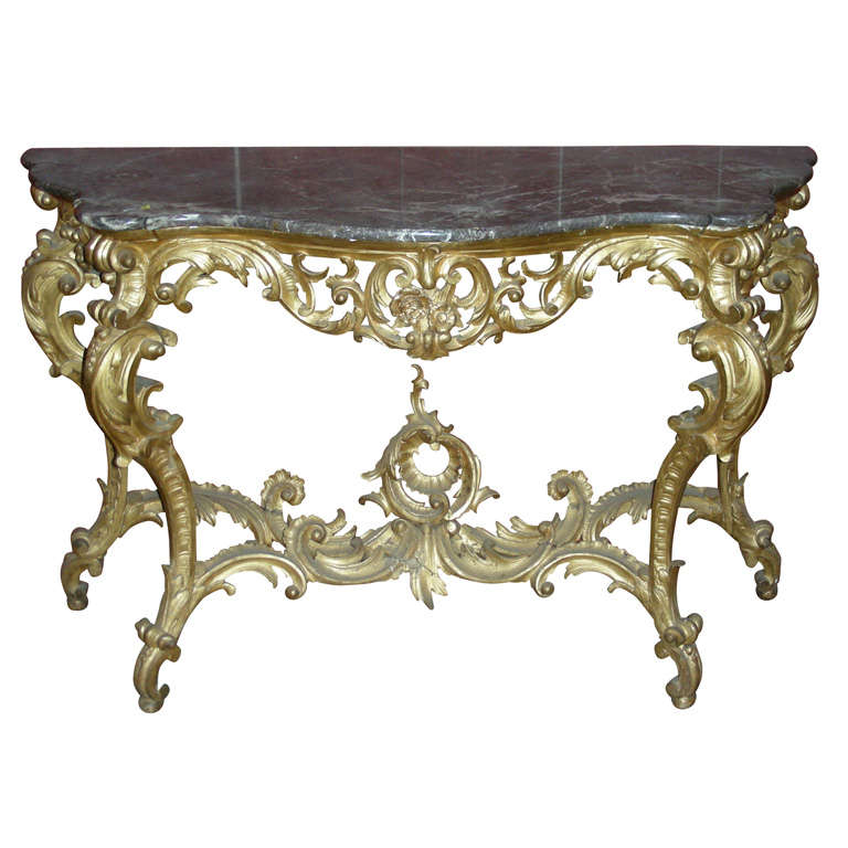  Venetian Baroque Style Console Table For Sale