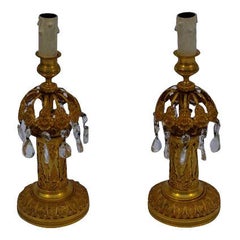 Vintage Two 1940-1950 Candlesticks Mounted as Lamps