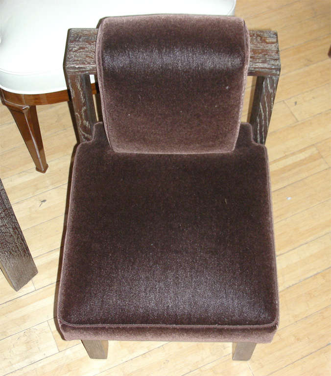 Mohair Architect's Three Modernist Reception Chairs, Created for Himself For Sale