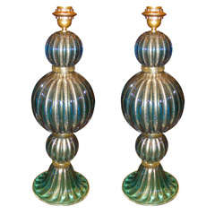 Pair of table lamps signed by "Toso murano".