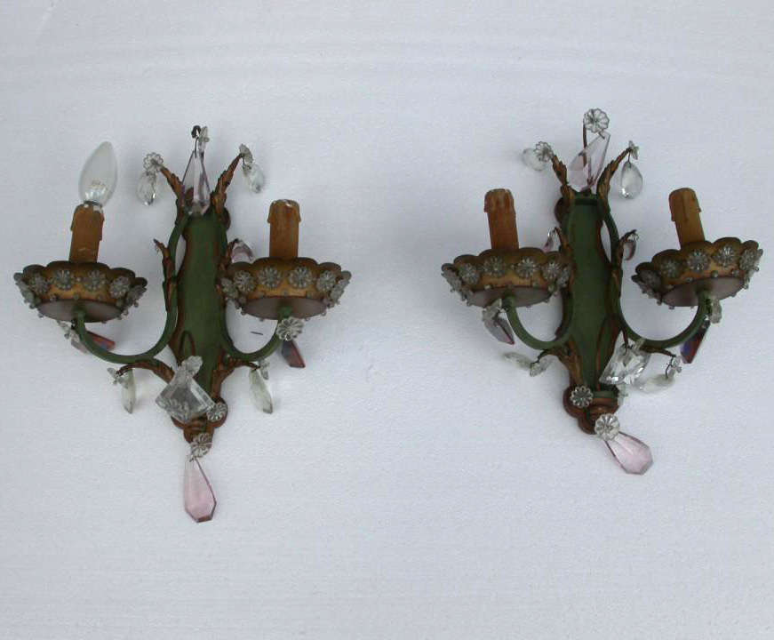 1920s Chandelier and Two Matching Sconces attributed to Maison Baguès In Good Condition In Paris, FR