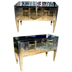 Pair Of Commodes All In Mirror. Pair Of Commodes All In Mirror.