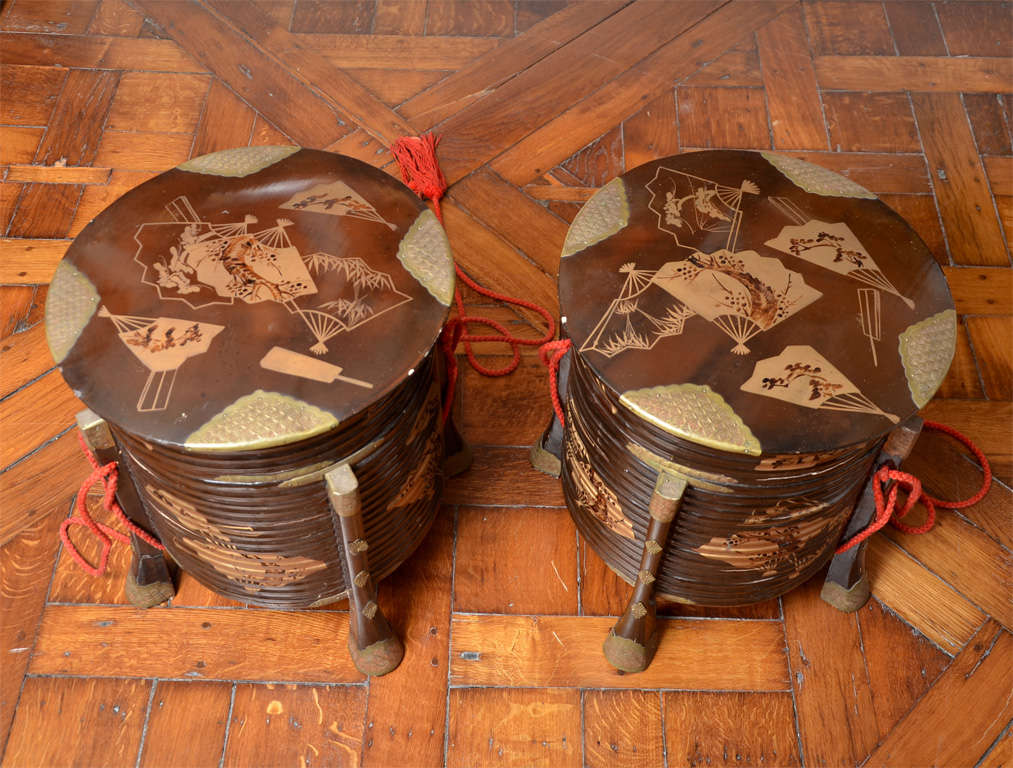 A Pair Of Japanese Lacquer  'hakko Bako' Boxes And Covers  Edo Period For Sale 1