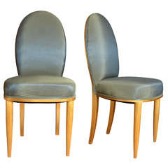 Pair Of Art Deco Side Chairs Manner Of Jules Leleu