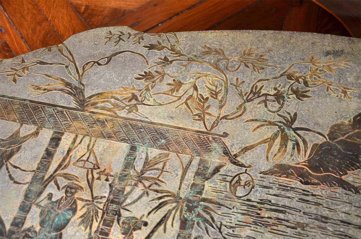 Mid-20th Century An Oval Shaped Philip And Kelvin Laverne Chinoiserie Coffee Table. For Sale